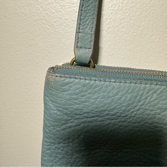 Fossil  seafoam green genuine leather crossbody satchel - Picture 3 of 9